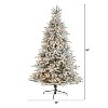 8ft. Flocked Spruce Artificial Christmas Tree with 600 Clear Lights & 1856 Branches – Snowy Winter Holiday X-Mas Centerpiece - 2 of 4
