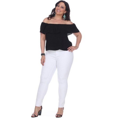 Women's Plus Size Capri Jeans White 18 - White Mark