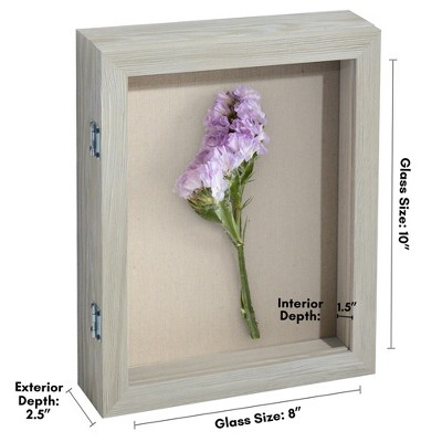 8x10 Grey Wood Front Loading Shadow Box Frame