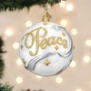 Old World Christmas Hanging Mouth-Blown Glass Ornament for Trees, Peace & Joy Round Ball, 3.5" - 4 of 4