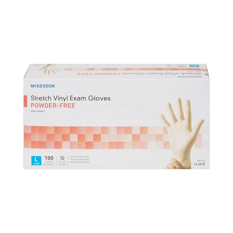 McKesson Vinyl Gloves, Powder-Free, Clear, Large, 100 Count, 10 Boxes, 1000 Total, 5 of 8