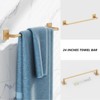 LOVMOR 4-piece Bathroom Hardware Set Including 24" Hand Towel Bars, Toilet Paper Holders, Towel Rings, Robe Towel Hooks - 3 of 4