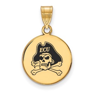 Black Bow Jewelry 14k Yellow Gold Plated Sterling Silver East Carolina Pirates NCAA Medium Pendant - 1 of 3