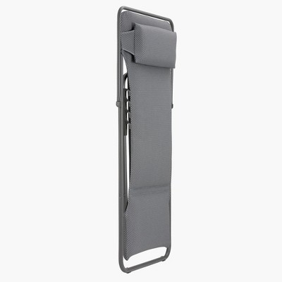 Gray Steel Adjustable Foam Padded Foldable Sling Lounge Chair