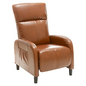 Stratton Recliner Tan - Christopher Knight Home: Upholstered, Bonded Leather, Comfortable Seating - 1 of 4