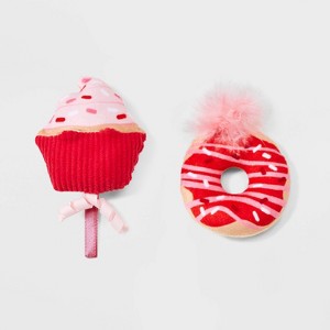 Valentines Cupcake and Donut Cat Plush Toy Set - 2pc - Boots & Barkley™ - 1 of 3