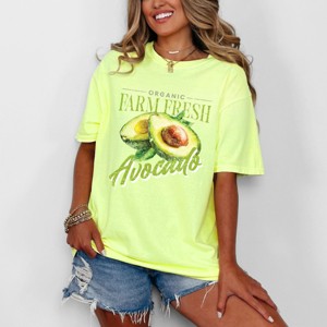 Simply Sage Market Farm Fresh Avocado Watercolor Garment Dyed Tee - 1 of 4