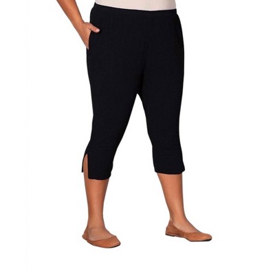 Women's Crinkle Cotton Crop Pants - Plus - On The Plus Side