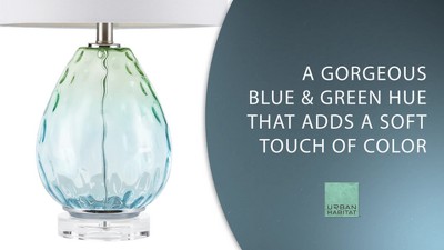 Borel Ombre Glass Table Lamp with White Drum Shade