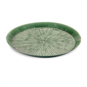 Round Etched Metal Tray 13.5"D - 1 of 2
