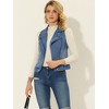 Allegra K Women's Sleeveless Moto Zip Up Classic Jeans Denim Vest - 2 of 4