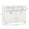 Okak Barn Door Style Buffet Cabinet with Storage for Living Room 34.5" Farmhouse Kitchen Sideboard Cabinet with Adjustable Shelf - 4 of 4