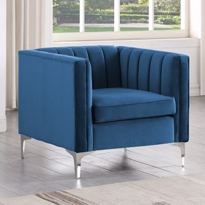 32 in. Wide Mid-Century Channel Tufted Velvet Accent Sofa Chair - Morden Fort - 1 of 4