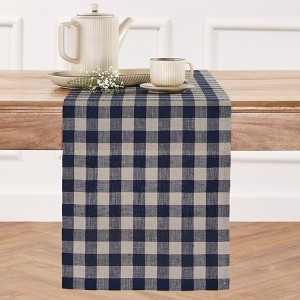 Solino Home Linen Table Runner | Morgan Check - 1 of 4