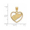 Black Bow Jewelry 14k Yellow Gold Plated Sterling Silver Detroit Red Wings NHL Pendant - 2 of 3
