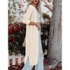 BLUEMING Women's Extra Long Front Open Knit Robe Sweater Cardigan with Side Slit Cover Up Plush Lounge Cardigan - 3 of 4