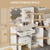 Makeup Vanity with Lighted Mirror & Lots Storage Cabinet, 3 Lighting Modes - 3 of 4