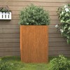 vidaXL Planter with Sturdy Steel Frame, Durable Cor-Ten Steel Construction, 20.5 x 18.9 x 29.5 Inches for Outdoor/Indoor Garden Decoration - 2 of 4