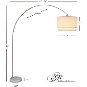 81"H DOUBLE SHADE MARBLE BASE FLOOR LAMP (3.65/43.20) - 1 of 4