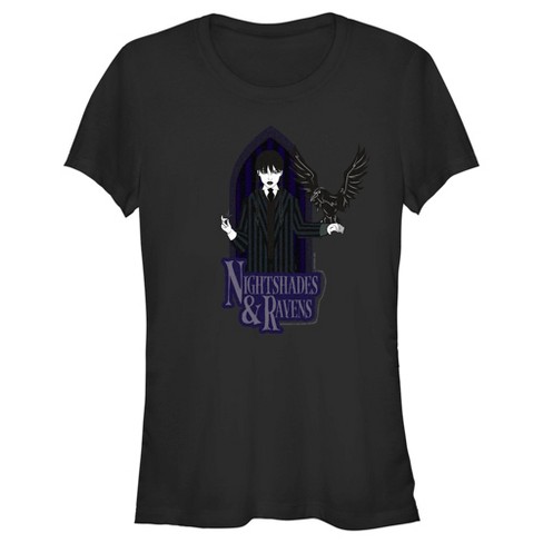 Junior's Wednesday Nightshades & Ravens T-shirt : Target