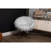BirdRock Home Grey Faux Fur Papasan Chair with Black Legs - 4 of 4