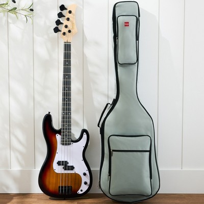 Best Choice Products Full Size Beginner 4-String Electric Guitar Bass Guitar w/ Padded Case