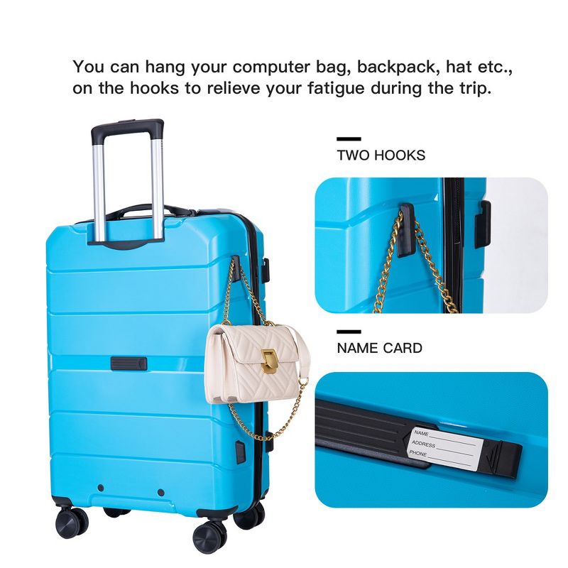 3 Piece Luggage Set,Hardshell Suitcase Set with Spinner Wheels & TSA Lock,Expandable Lightweight Travel Luggage, 5 of 8
