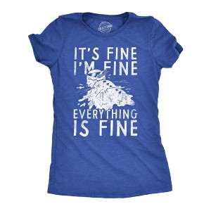 Womens Its Fine Im Fine Everything Is Fine T Shirt Funny Winter Melting Snowman Joke Tee For Ladies - Crazy Dog Women's T Shirt - 1 of 4