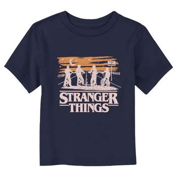 Toddler's Stranger Things Red Silhouettes Logo T-shirt - Navy Blue - 5t ...