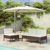 vidaXL Patio Chairs 3 Pcs, Patio Rattan Conversation Chair with Cushions, Patio Wicker Rattan Furniture - 2 of 4
