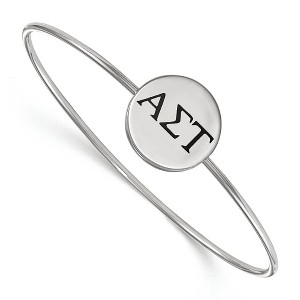 Black Bow Jewelry Sterling Silver Alpha Sigma Tau Greek Life Bangle Bracelet 7 Inch - 1 of 3