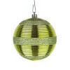 National Tree Company First Traditions Christmas Tree Ornaments, Yellow with Glitter Stripes, Set of 6 - 3 of 4