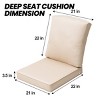 Pellebant Patio Chair Cushions Waterproof for Outdoor Furniture with Removable Cover Deep Seat & Back Cushion - 2 of 4