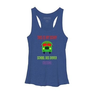 Women's Design By Humans Halloween School Bus Driver Costume By TeeShirtMadness Racerback Tank Top