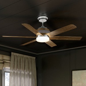 Urban Ambiance Luxury Transitional Ceiling Fan 17.25''H x 56''W,  Aged Nickel Finish,  Melton Collection, UHP9332 - 1 of 4