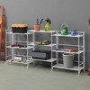Breighton Home 32.5" Xtra Storage 3 Tier Wide Folding Metal Shelves with Set of 3 Extension Shelves in White - 2 of 4