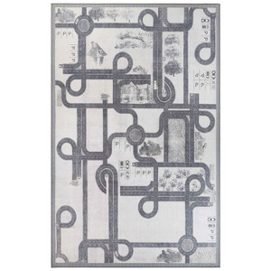 Country Road Non-Slip Kids Playroom Nursery Washable Indoor Area Rug by Blue Nile Mills - 1 of 4