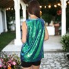 Anna-Kaci Women's Sparkle Glitter Number 1 T-Shirt Sequin Tank Top Blouse - 4 of 4