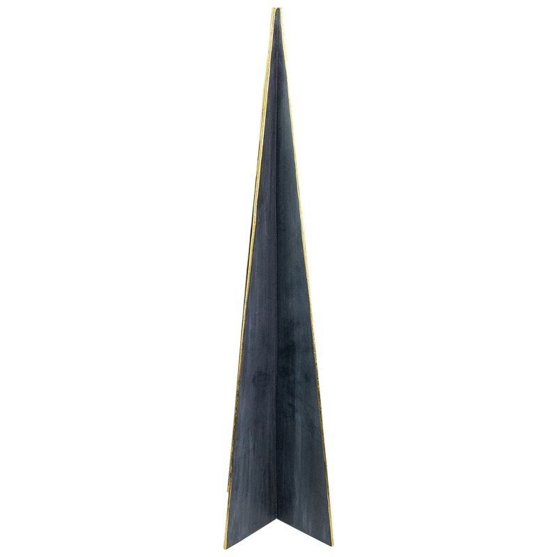Northlight 20" Blue and Gold Triangular Christmas Tree Tabletop Decor, 3 of 8
