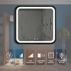 DOMETOUR 32x32in Vanity Mirror, Black Frame, Dimmable Touch, Anti-Fog, CRI 95, 3000K-6000K, IP54 Waterproof, Wall Switch Control - 2 of 4