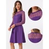 INSPIRE CHIC Women's Mesh See-Through Heart Sheer Sleeve Skater Party Dress - 2 of 4