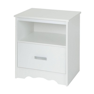 Tiara 1-Drawer Nightstand  Pure White  - South Shore