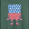 Women's - SpongeBob SquarePants - Silhouette Stars Stripes Lightweight French Terry Wide Neck Long Sleeve Graphic Shirt - 2 of 4