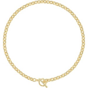 18K Gold Plated Paperclip Choker with Freshwater Cultured Pearl Pendant, Dainty Satellite Chain Necklace - 1 of 4