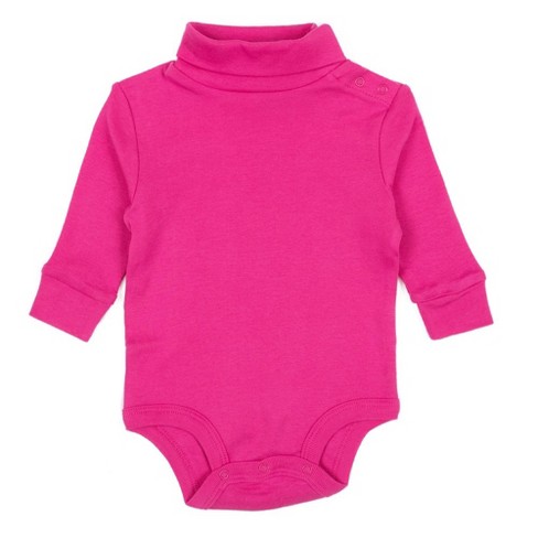 Leveret Baby Turtleneck Bodysuit Cotton Hot Pink 6 Month