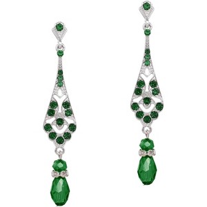 1920s Vintage Wedding Pearl Dangle Drop Earrings Art Deco Gatsby Earrings - 1 of 4