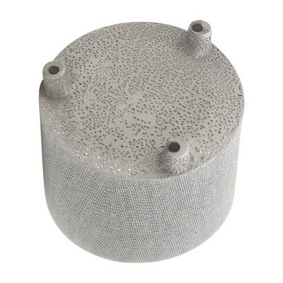 Set of 2 Silver Ceramic Footed Planter Pots