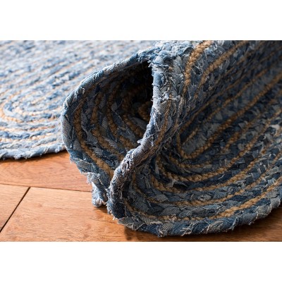 Cape Cod Blue and Natural Handwoven Rectangular Area Rug
