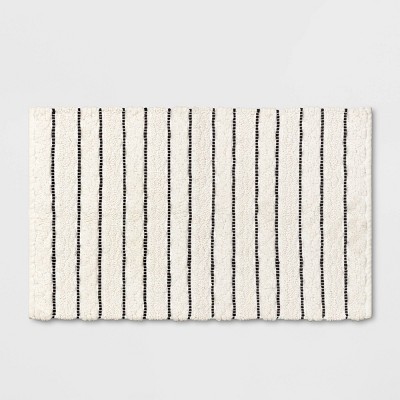 Wide Stripe Bath Mat in Black by Schoolhouse