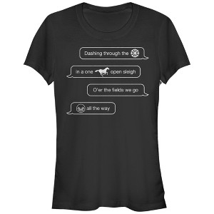 Juniors Womens CHIN UP Christmas Text Messages T-Shirt - 1 of 3